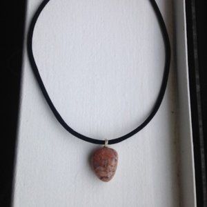 Boho velvet choker - gorgeous lake huron stone